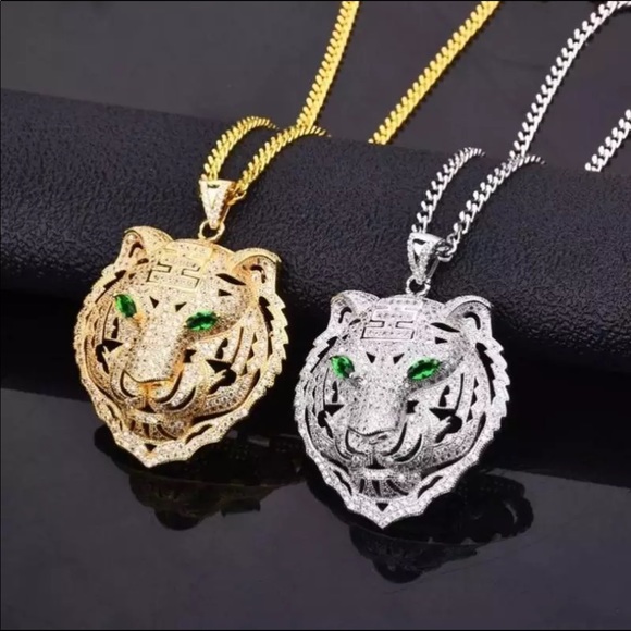 New green eye tiger necklace - Picture 2 of 2